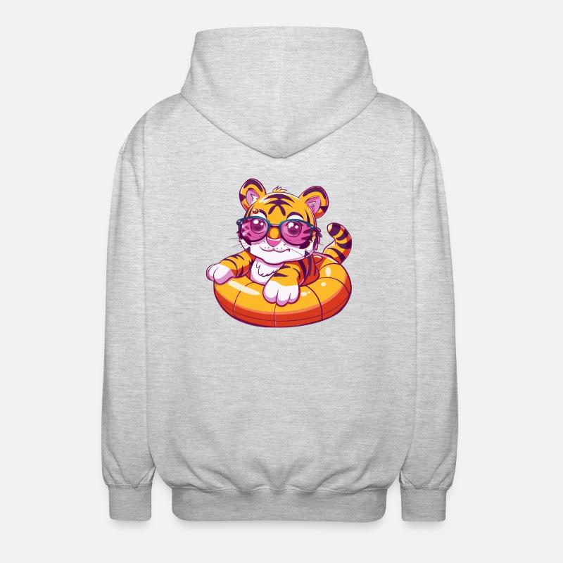 Tiger Comic Cool - Unisex Kapuzenjacke - Hellgrau meliert