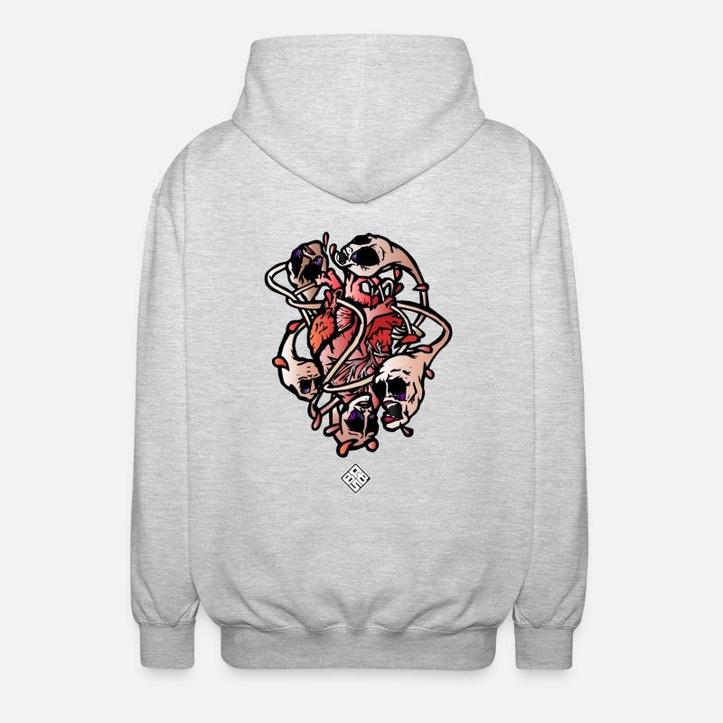 Herz-Loathing - Unisex Kapuzenjacke - Hellgrau meliert