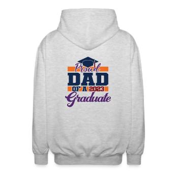 Proud Dad Of A 2023 Graduate Graduation For Men - Unisex Hooded Jacket - light heather grey - Back - AI Model Male 185 light (185cm)