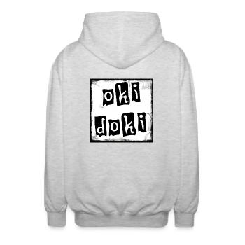okidoki - Unisex Kapuzenjacke - Hellgrau meliert - Hinten - AI Model Male 185 light (185cm)