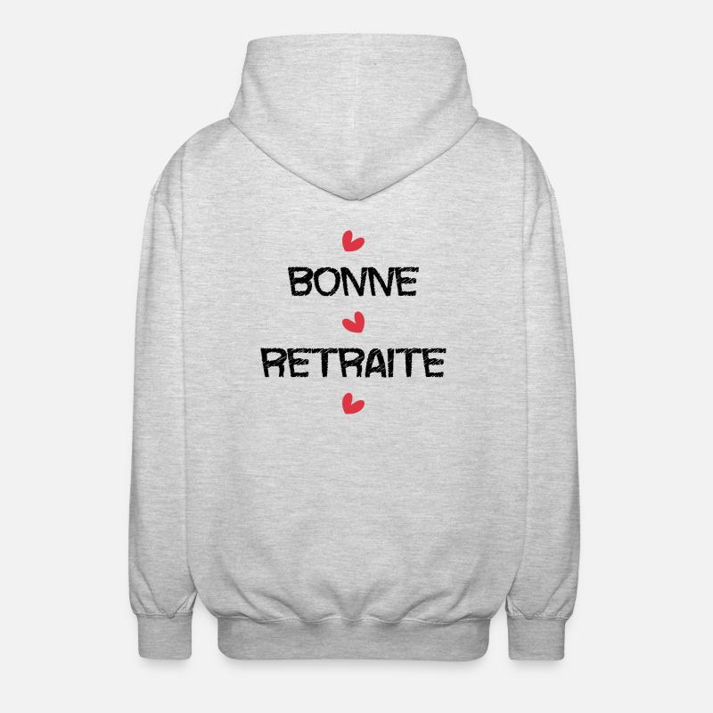 RETRAITE. RETRAITE. RETRAITEE. RETRAITE - Veste à capuche unisexe - gris clair chiné