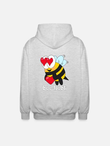 bee liebt - Unisex Kapuzenjacke - Hellgrau meliert