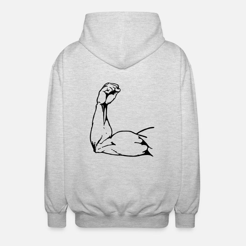 bras de puissance - Veste à capuche unisexe - gris clair chiné
