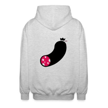 wurst - Unisex Kapuzenjacke - Hellgrau meliert - Hinten - AI Model Male 185 light (185cm)