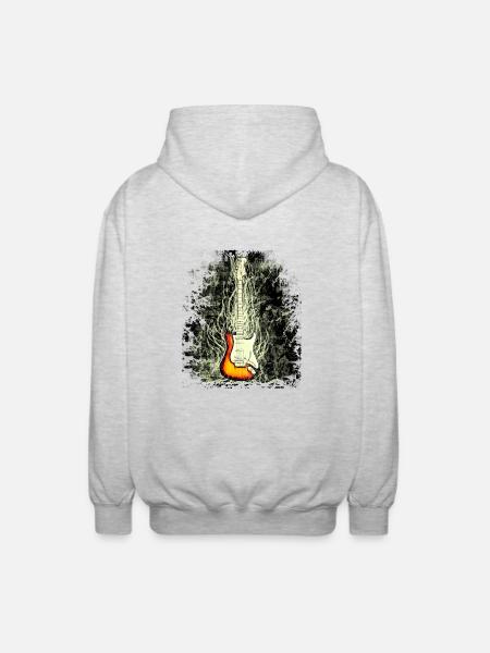 guitar - Unisex Hooded Jacket - light heather grey