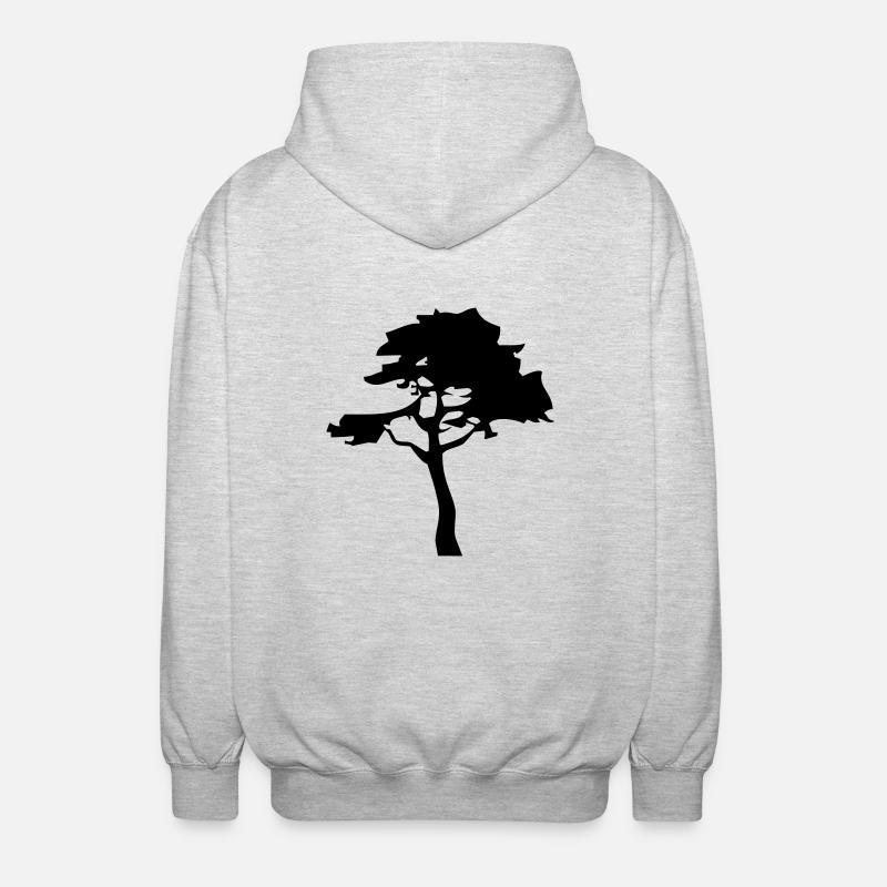 tree_2 - Unisex Hooded Jacket - light heather grey