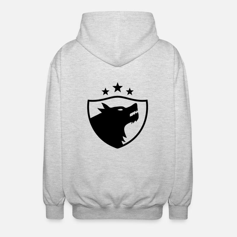 Wolf - Unisex Kapuzenjacke - Hellgrau meliert