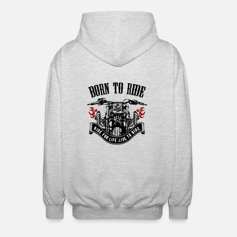 Born to ride - Veste à capuche unisexe - gris clair chiné