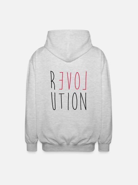 Revolution Love - Unisex Hooded Jacket - light heather grey