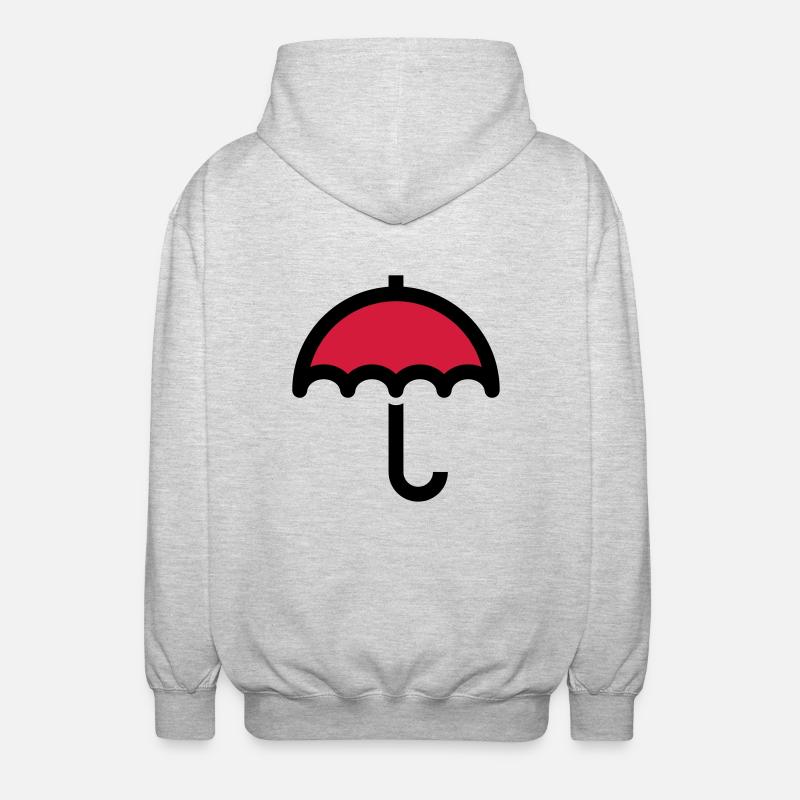 Regenschirm Icon Symbol - Unisex Kapuzenjacke - Hellgrau meliert