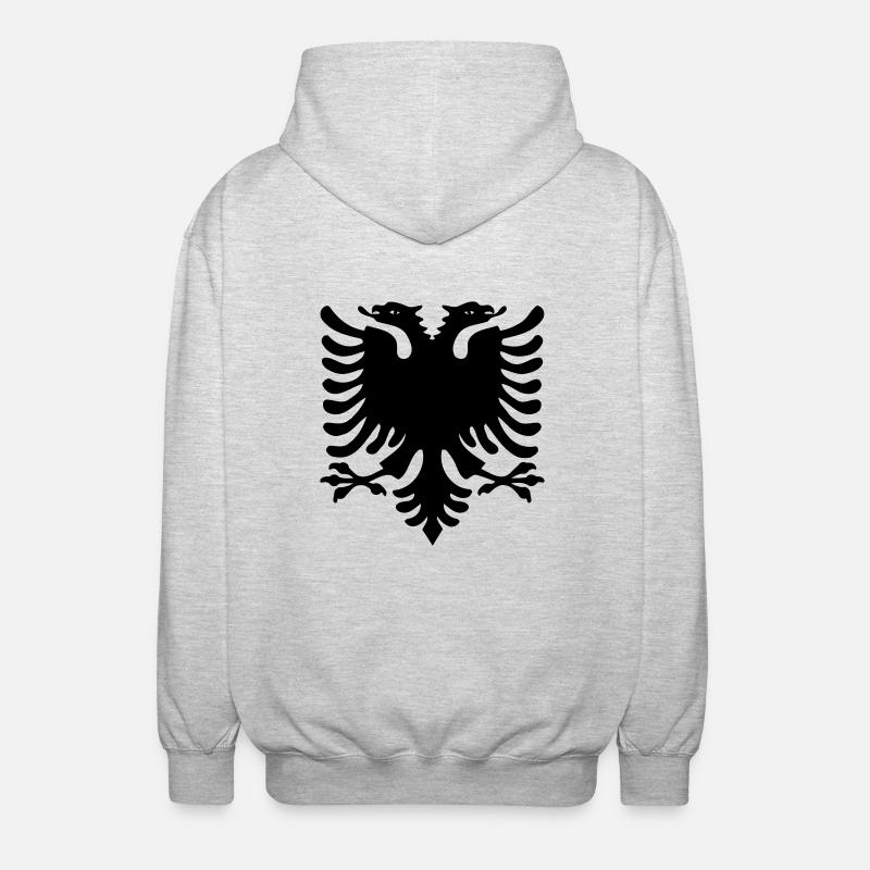 double-headed eagle - Unisex Hooded Jacket - light heather grey
