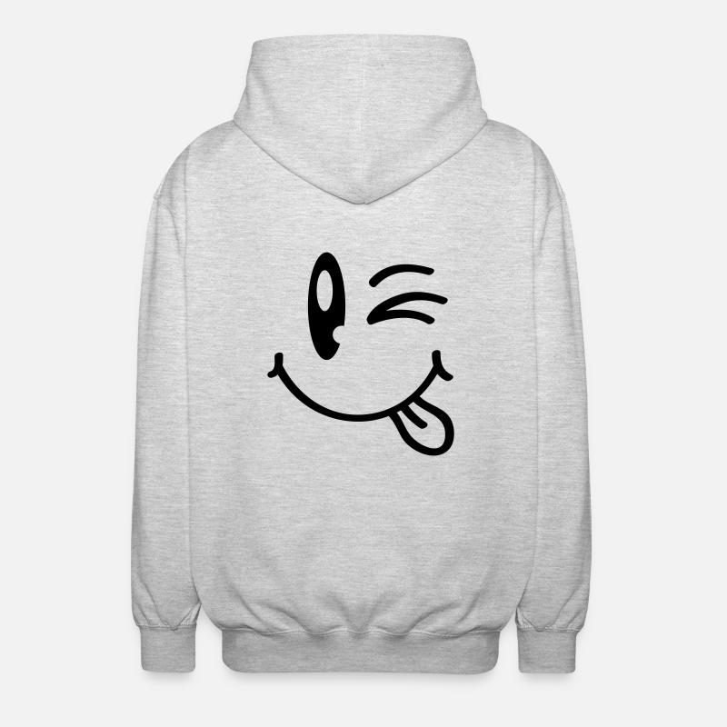 smiley_comedy_o1 - Unisex Kapuzenjacke - Hellgrau meliert