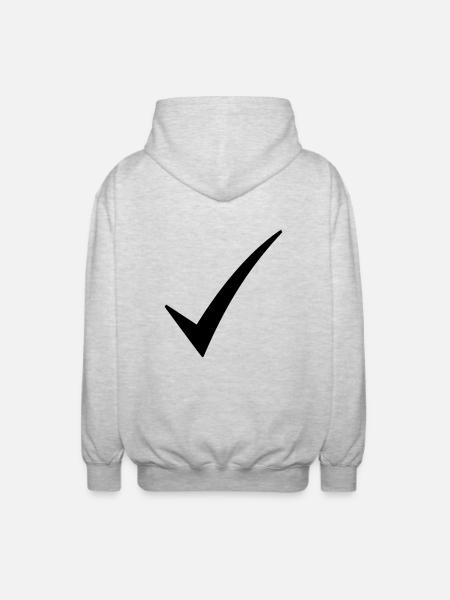 check mark - Unisex Hooded Jacket - light heather grey