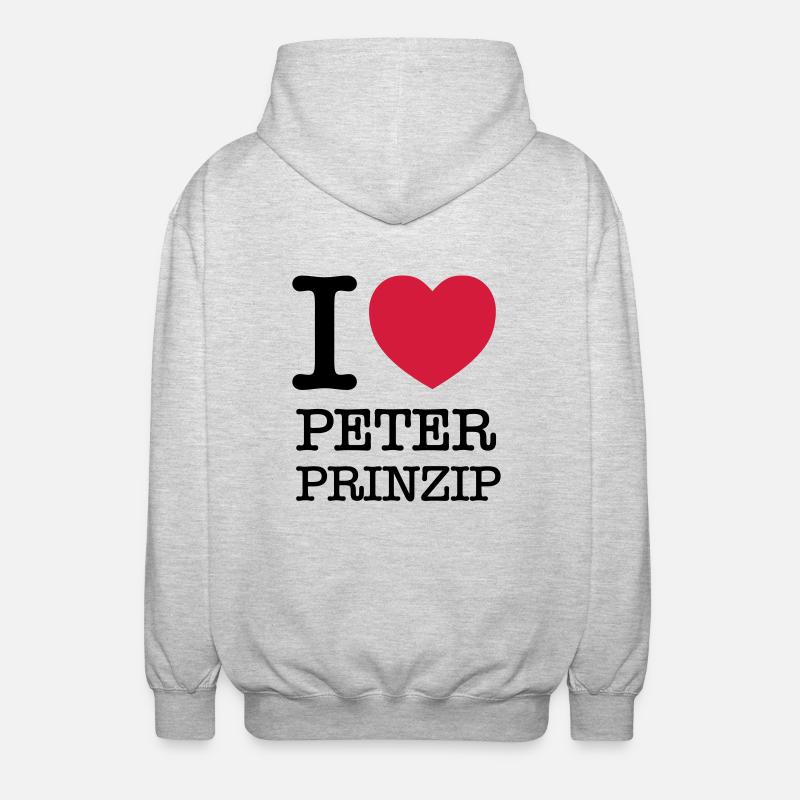 I Love "Peter Principle" - Unisex Hooded Jacket - light heather grey