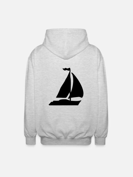 segelboot - Unisex Kapuzenjacke - Hellgrau meliert