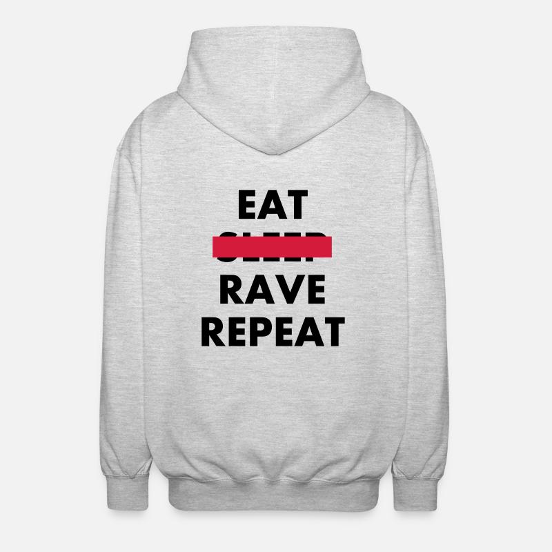 EAT - RAVE REPEAT - Unisex Kapuzenjacke - Hellgrau meliert