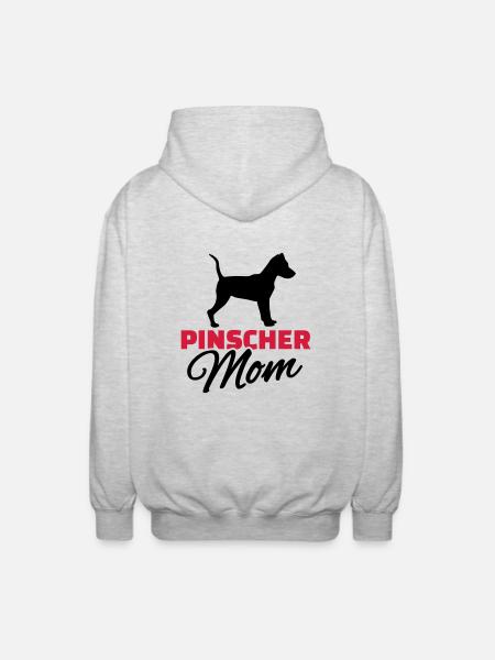 Zwergpinscher - Unisex Kapuzenjacke - Hellgrau meliert