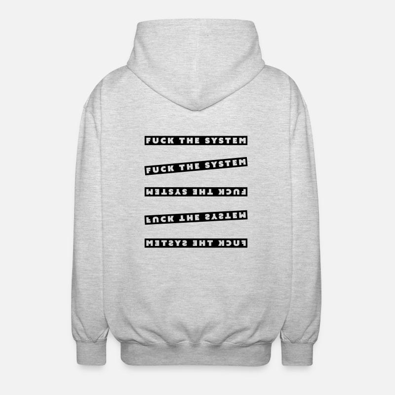 fuck the system - Unisex Kapuzenjacke - Hellgrau meliert