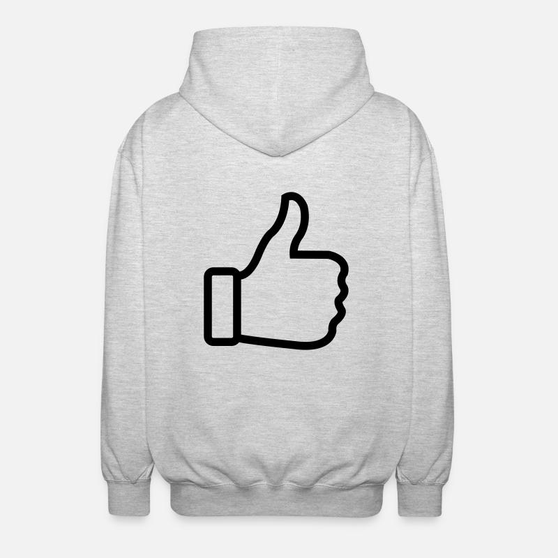 thumbs_up - Unisex Kapuzenjacke - Hellgrau meliert