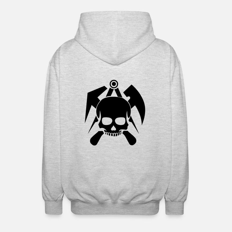 Crâne d'un couvreur - Veste à capuche unisexe - gris clair chiné