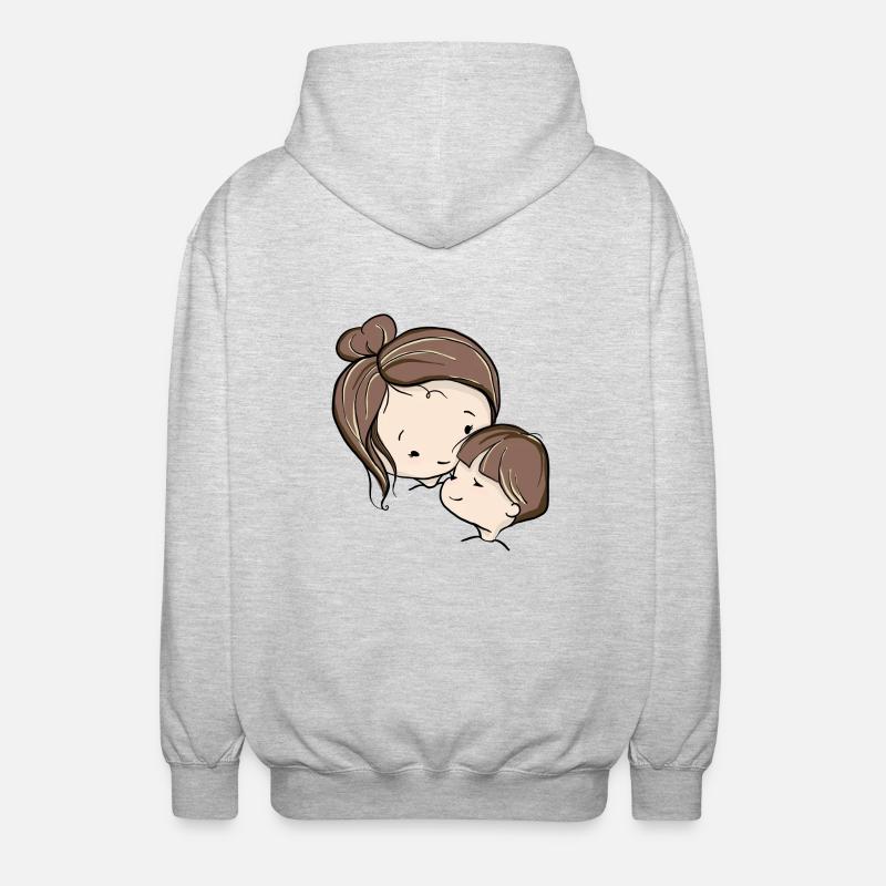 Mutter und Kind - Unisex Kapuzenjacke - Hellgrau meliert