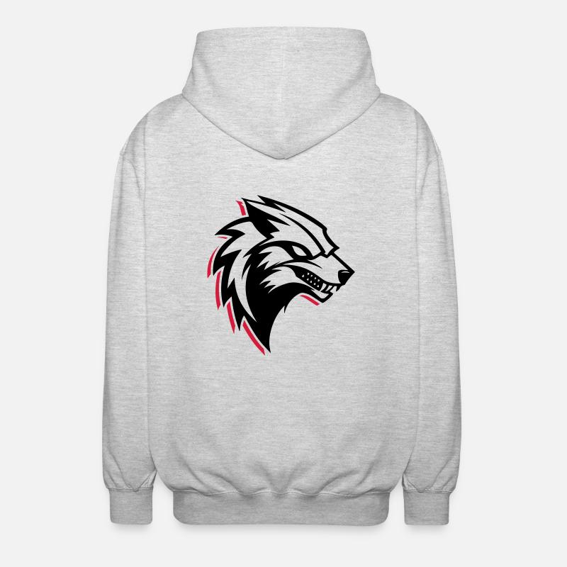 Logo du loup - Veste à capuche unisexe - gris clair chiné