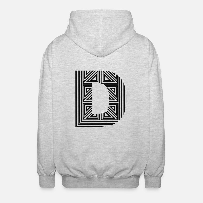 Buchstabe D - Unisex Kapuzenjacke - Hellgrau meliert