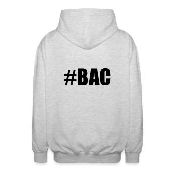 FERRY. BACCALAUREAT. PATENT. DNB. EXAMINATION. WELL DONE - Unisex Hooded Jacket - light heather grey - Back - AI Model Male 185 light (185cm)