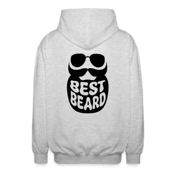Best Beard - Unisex Hooded Jacket - light heather grey - Back - AI Model Male 185 light (185cm)
