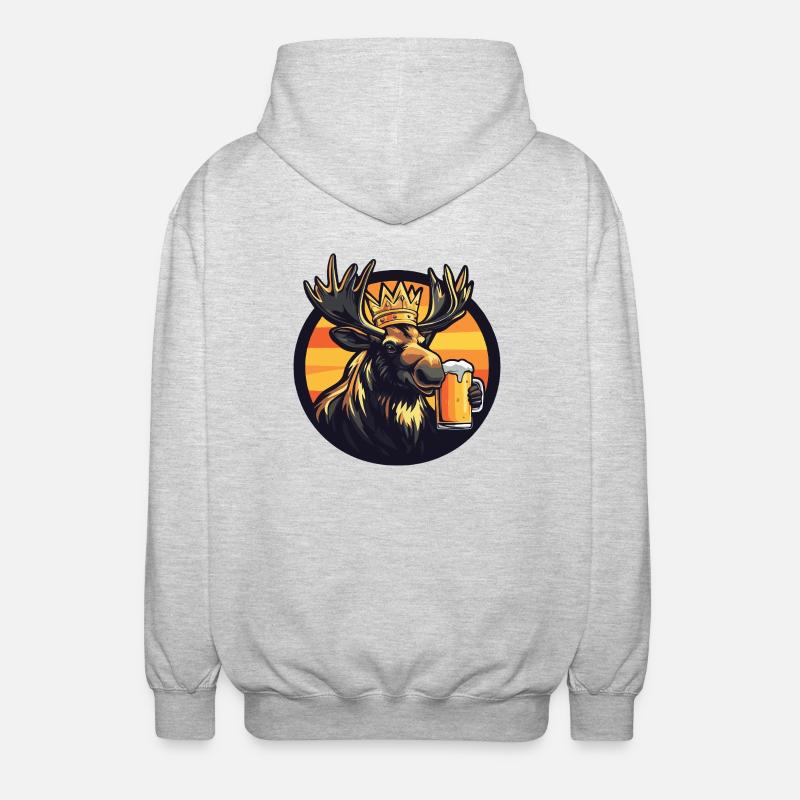 Elch Bier - Unisex Kapuzenjacke - Hellgrau meliert