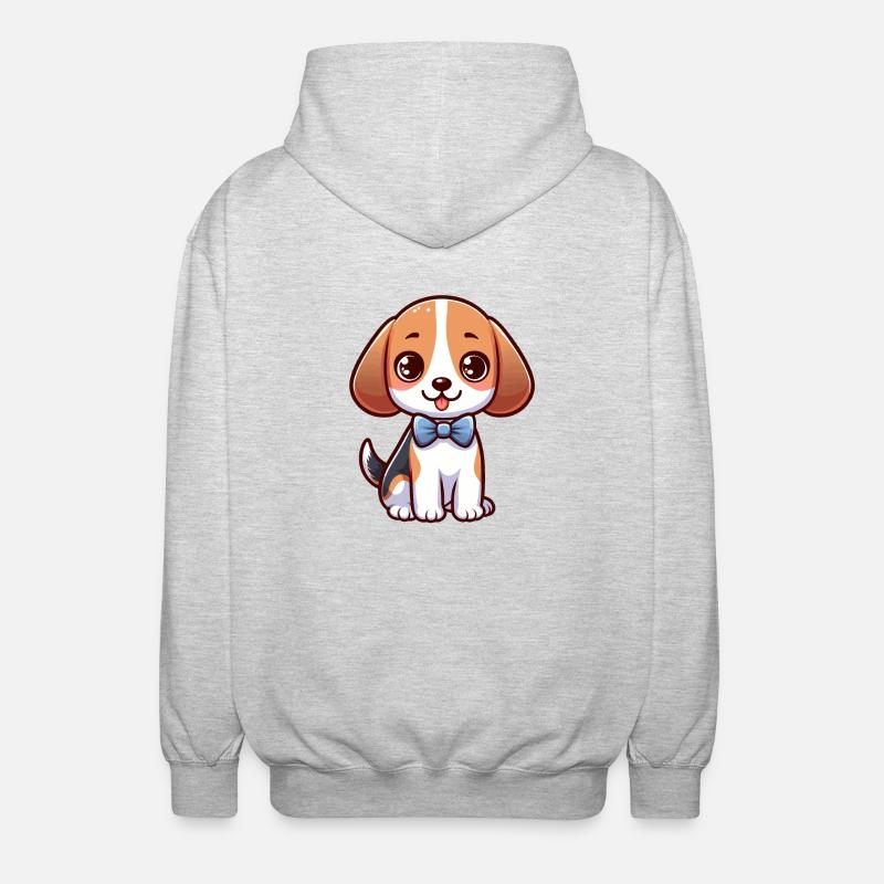 Mignon petit Beagle - Veste à capuche unisexe - gris clair chiné