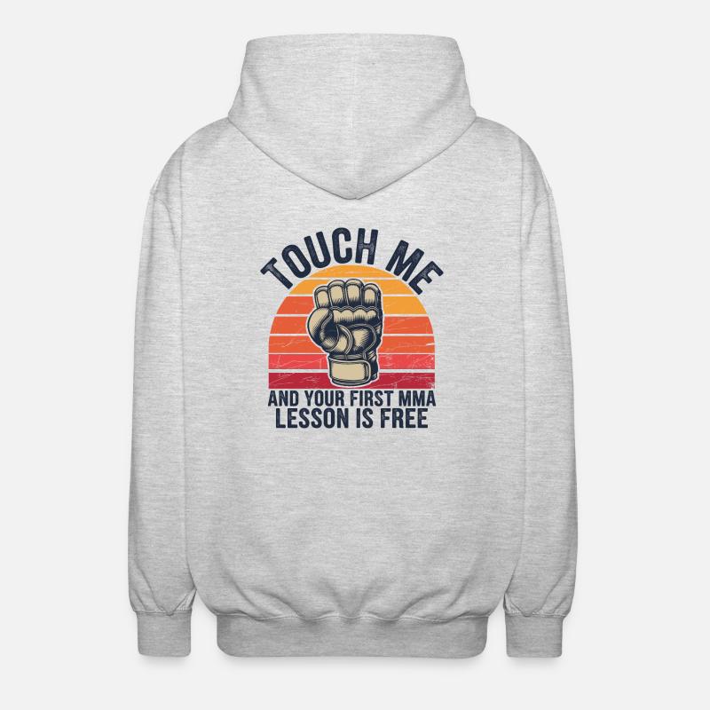 Self-confident and combative - Unisex Hooded Jacket - light heather grey