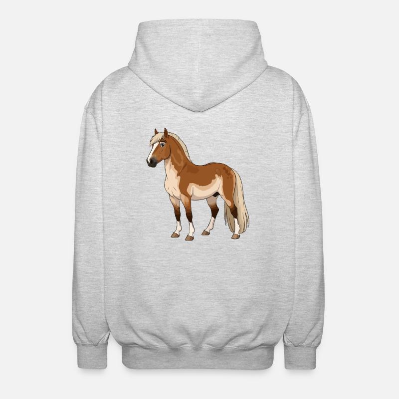 Fjordpferd echt - Unisex Kapuzenjacke - Hellgrau meliert