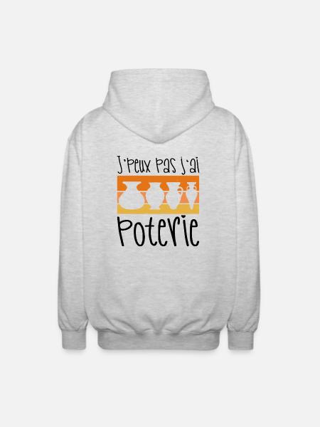I can't I have pottery - Unisex Hooded Jacket - light heather grey