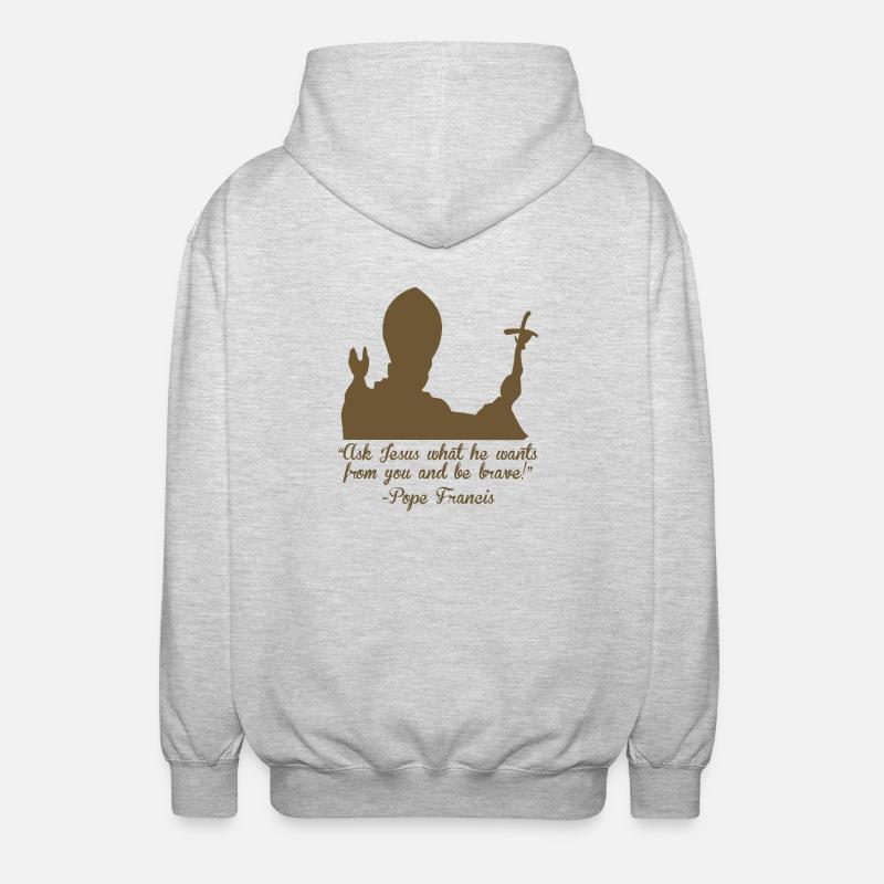 Pape Foi et religion - Veste à capuche unisexe - gris clair chiné