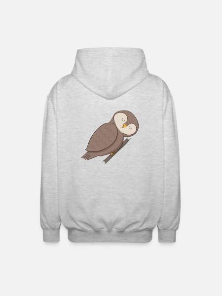 Owl Eagle owl - Unisex Hooded Jacket - light heather grey