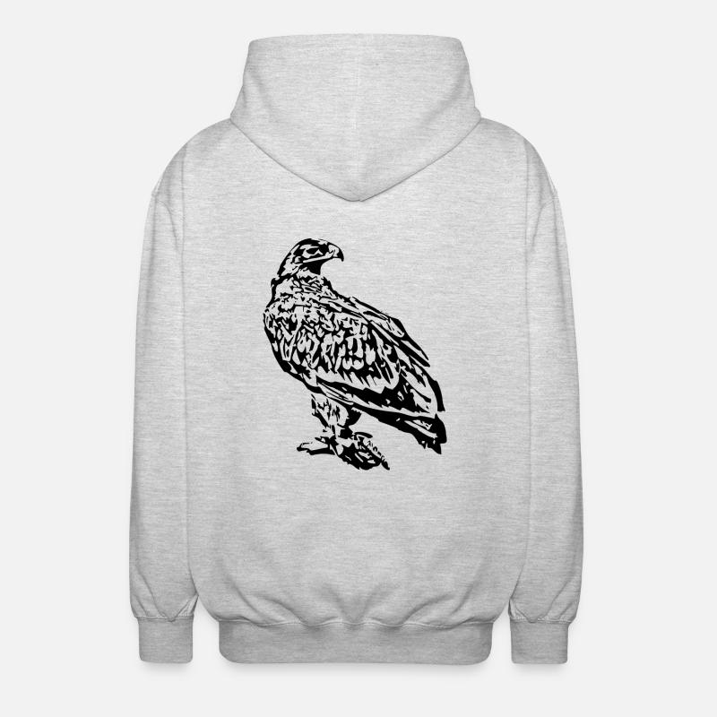 Wanderfalke, Raubvogel - Unisex Kapuzenjacke - Hellgrau meliert