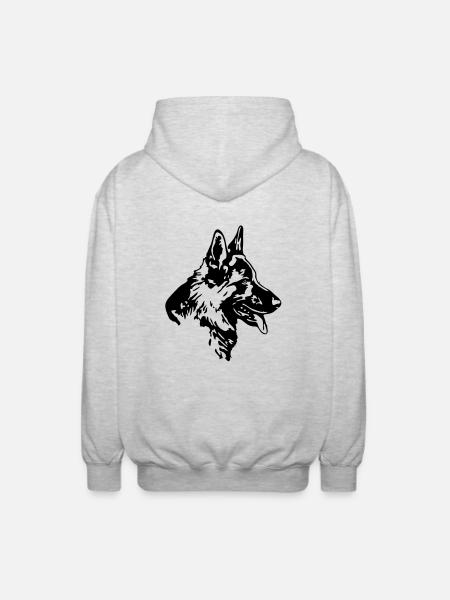 318 Deutscher Schäferhund - Unisex Kapuzenjacke - Hellgrau meliert