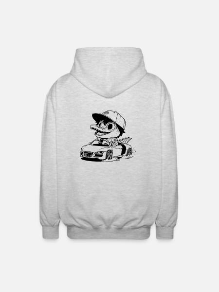 croco voiture - Veste à capuche unisexe - gris clair chiné