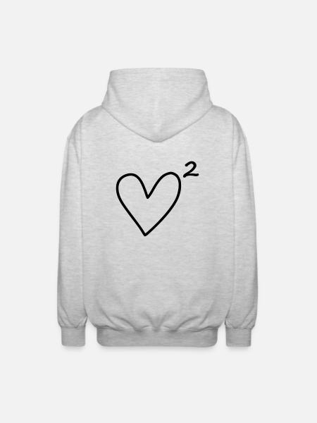 Herz hoch 2 - Unisex Kapuzenjacke - Hellgrau meliert