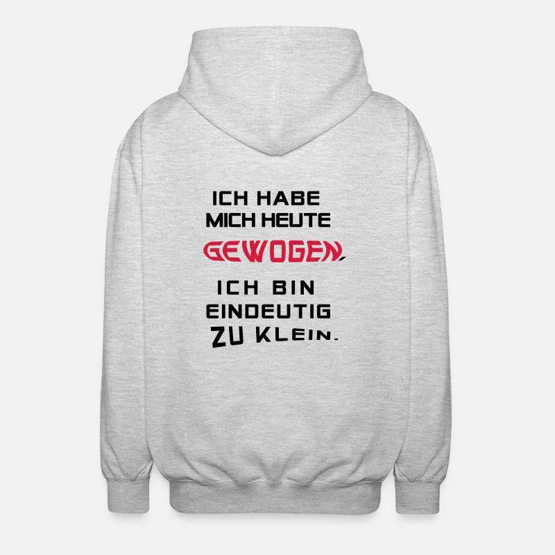 Ich hab mich heute gewogen.... - Unisex Kapuzenjacke - Hellgrau meliert