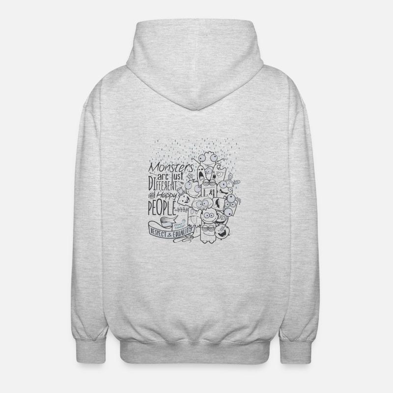 Monsters Respect & Equality - Veste à capuche unisexe - gris clair chiné