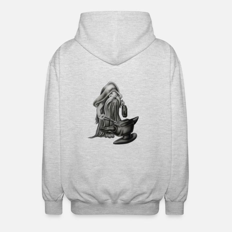 Blacksmith gnom - Unisex Kapuzenjacke - Hellgrau meliert