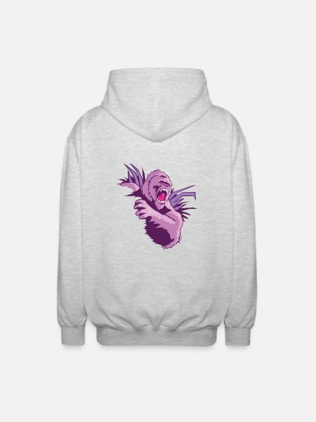 king_kong_girl - Unisex Hooded Jacket - light heather grey