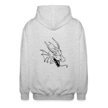 chinese dragon tribal - Unisex Kapuzenjacke - Hellgrau meliert - Hinten - AI Model Male 185 light (185cm)