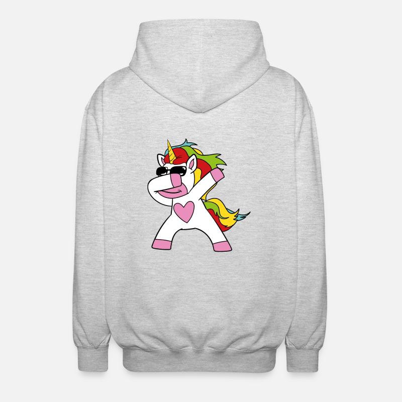 Dabbing Einhorn - Unisex Kapuzenjacke - Hellgrau meliert