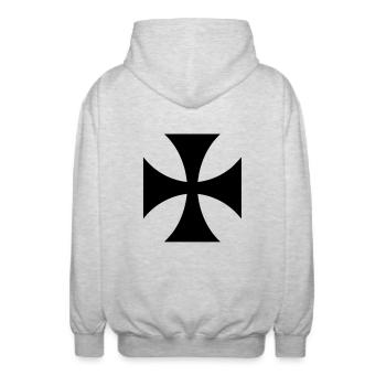 templer tempelritter,orden - Unisex Kapuzenjacke - Hellgrau meliert - Hinten - AI Model Male 185 light (185cm)