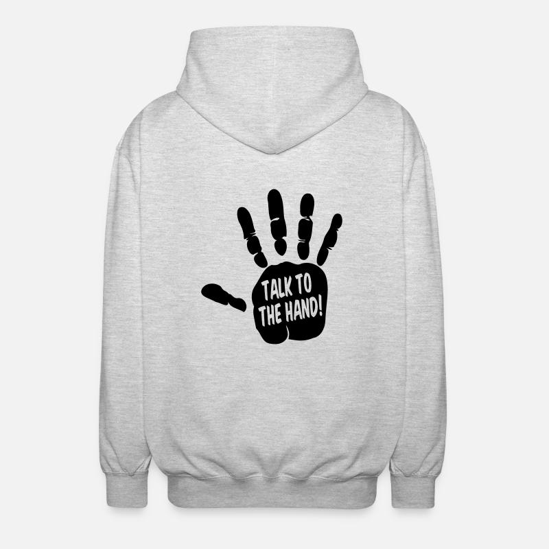 Talk To The Hand - Unisex Hooded Jacket - light heather grey