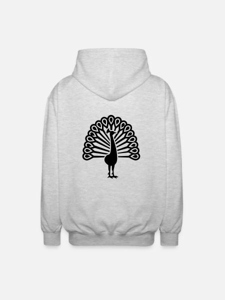 Pfau - Unisex Kapuzenjacke - Hellgrau meliert