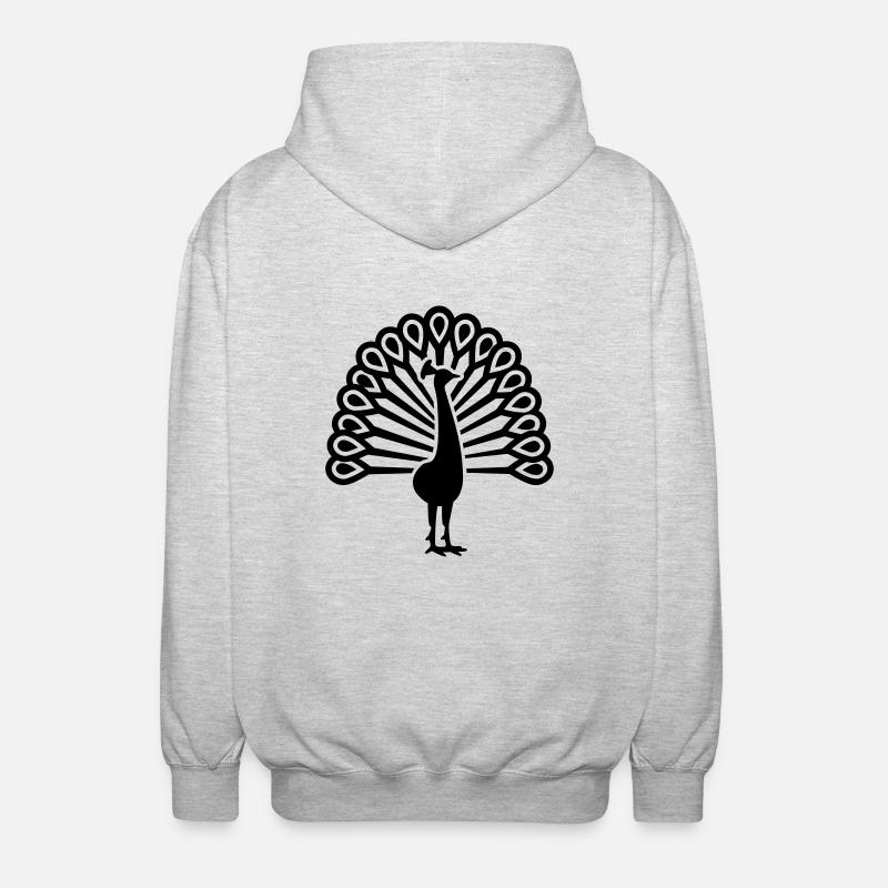 Paon - Veste à capuche unisexe - gris clair chiné